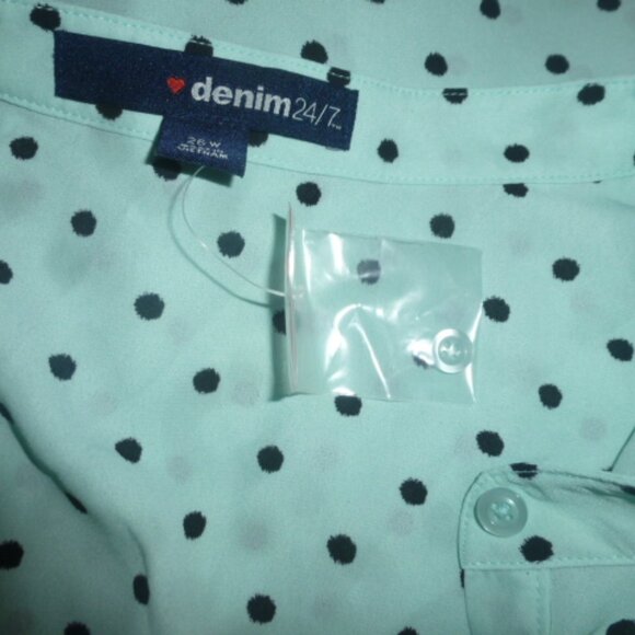 Stylish Women’s Polka Dot Long Free-Style Tunic – Size 26W by Denim 24/7 - Picture 8 of 12